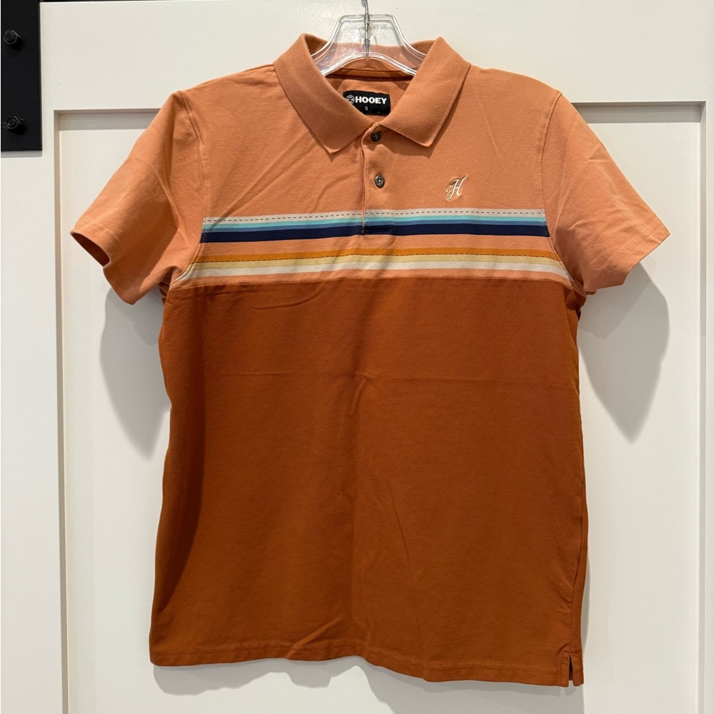 HOOey Men’s Maverick Pique Stripe Polo, size small